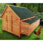 Grand poulailler Bassette XXL 15 à 18 poules toit vert